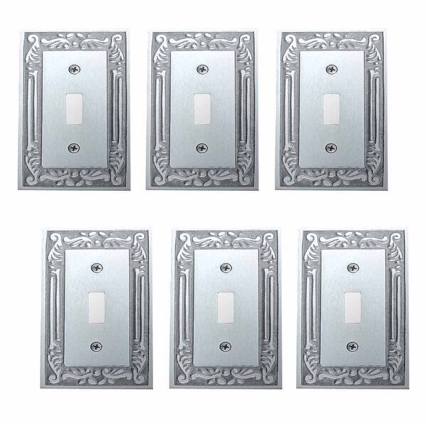 6 Switch Plates Chromeplated Brass Victorian Style Set of 6